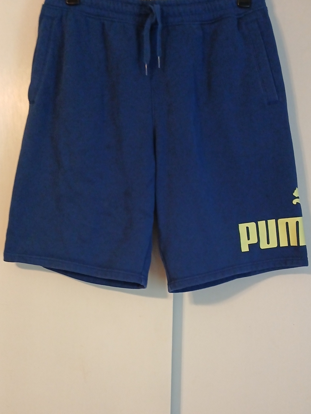 Puma Men's "Royal Blue" Athletic Shorts with Yellow Logo
